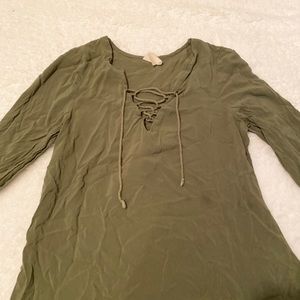 army green blouse
